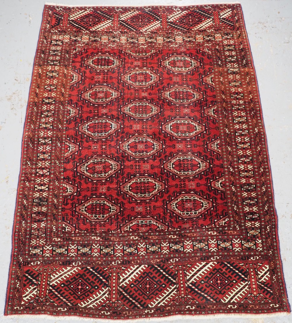 old yomut turkmen rug with octagonal gul design circa 192030