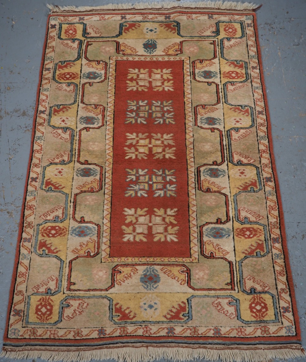 old turkish milas rug with warm colours circa 1960