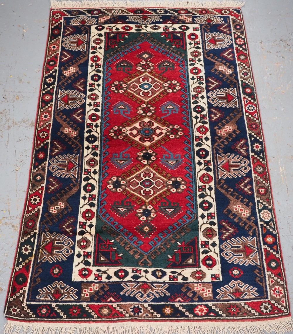 old turkish dosemealti rug with three medallion design circa 1960