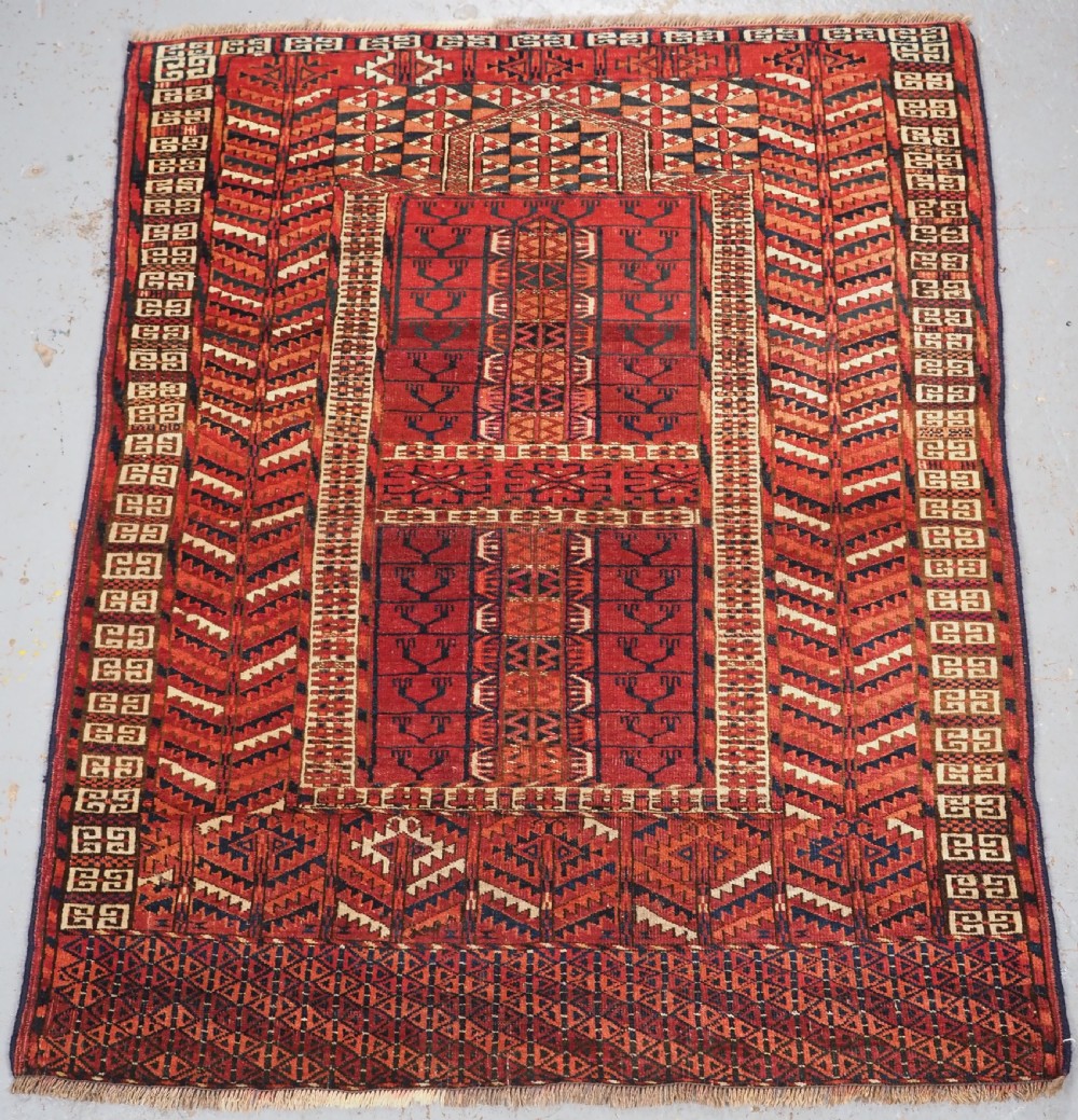 antique tekke turkmen 'ensi' door rug good colour circa 1880