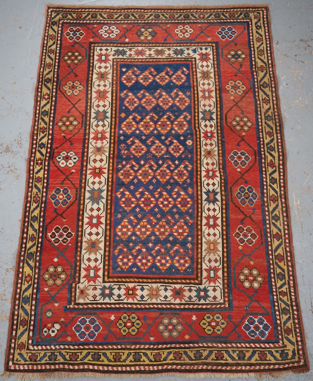 antique caucasian rug with repeat small boteh design circa 1890