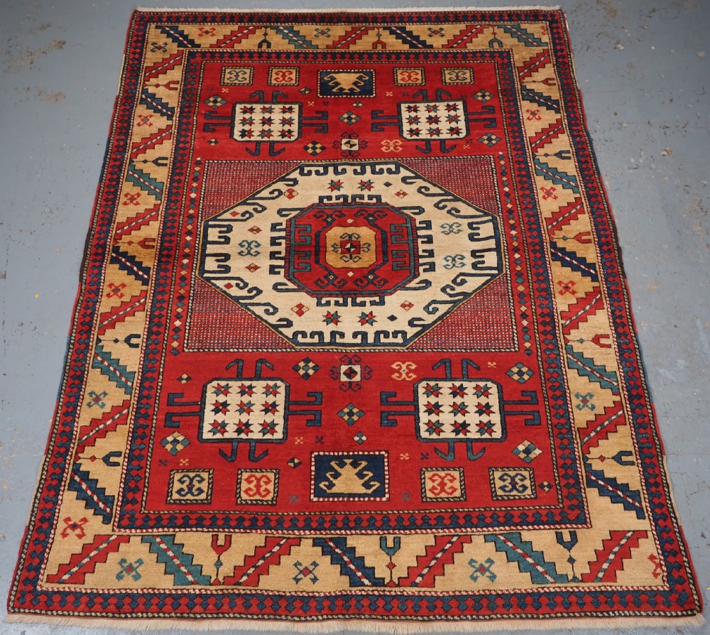 turkish karachov kazak design rug superb colour and wool quality about 40 years old