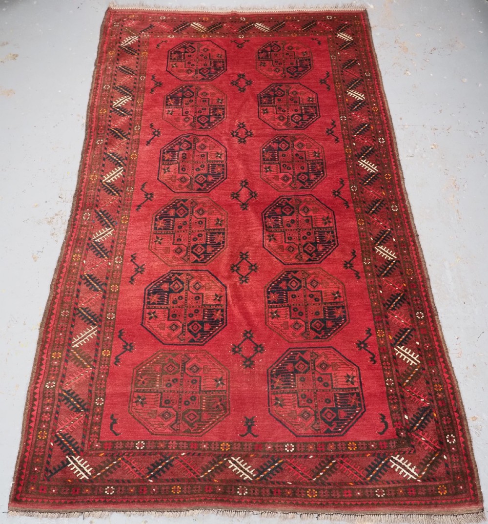 antique afghan sulyman village rug excellent colour circa 190020