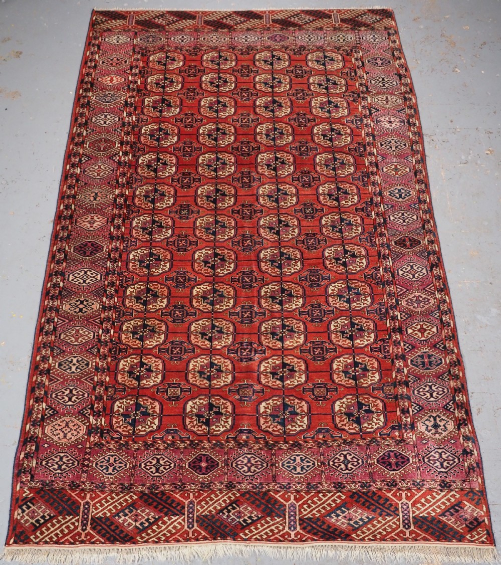 antique tekke turkmen rug superb colour cochineal highlights circa 1900