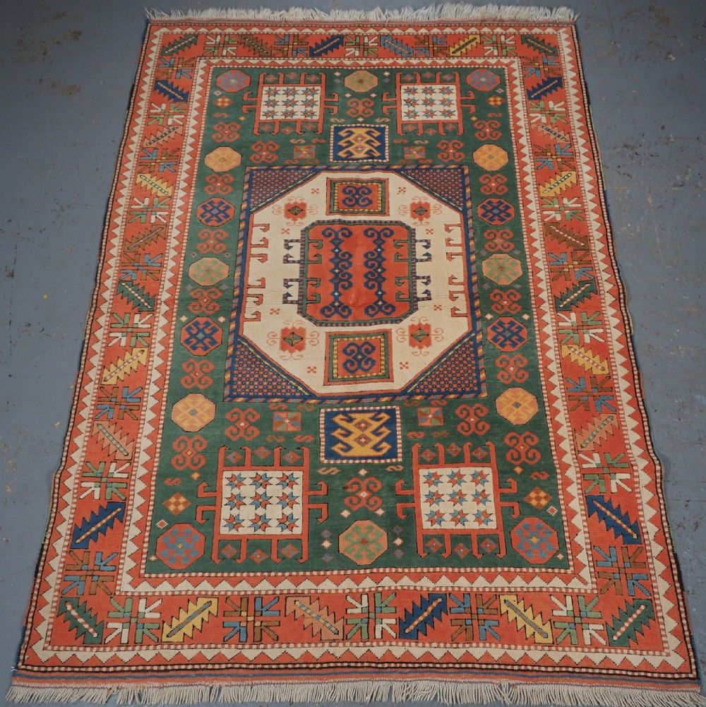 vintage turkish karchov kazak rug excellent condition about 40 years old