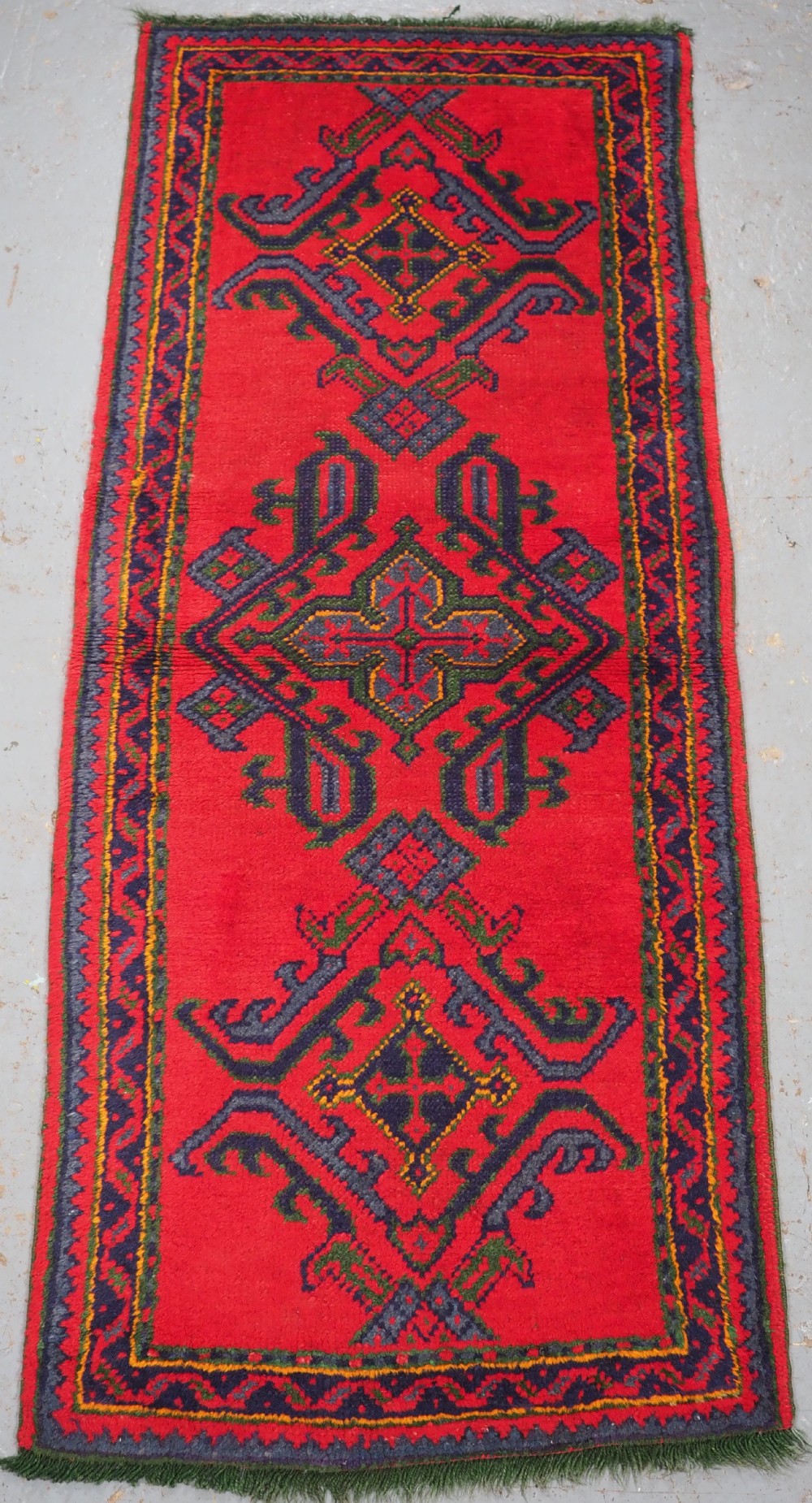 antique turkish oushak rug runner of small size traditional design circa 1920