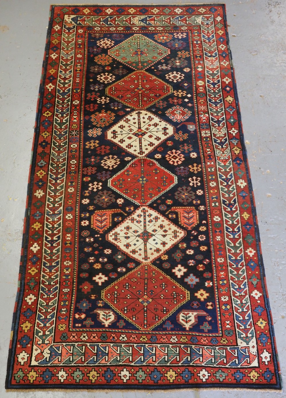 antique caucasian shirvan baku khila long rug circa 1900