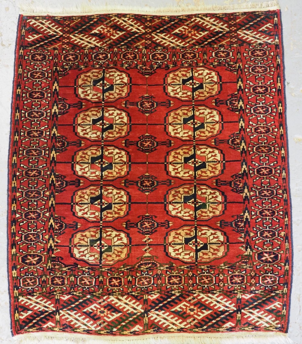 antique tekke turkmen rug of very small size excellent colour circa 1900