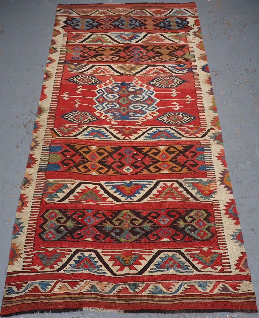 antique turkish mut kilim outstanding colour and condition circa 1880