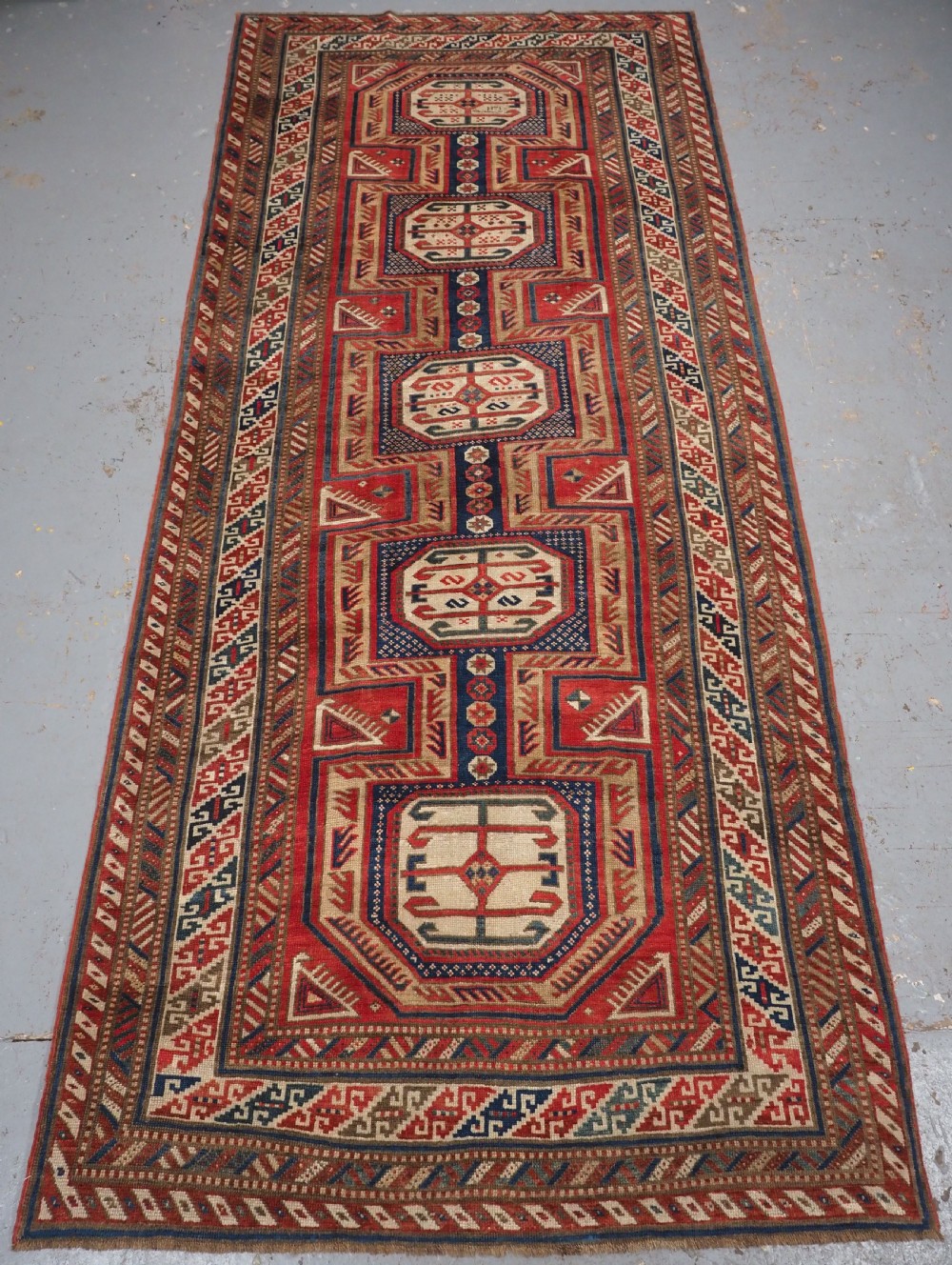 antique caucasian shirvan baku long rug surhani garden design dated 1310 1892