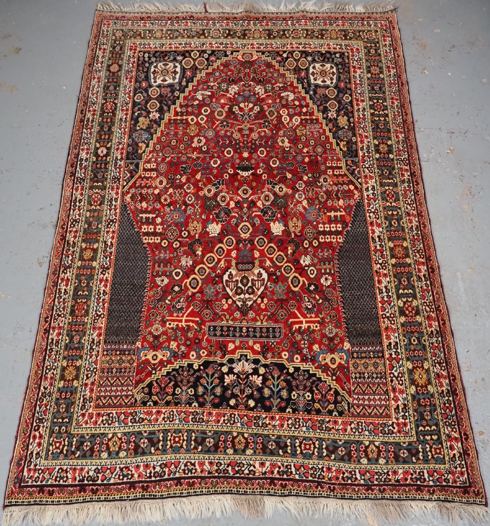 antique qashqai kashkuli millefleur prayer rug superb condition circa 1900