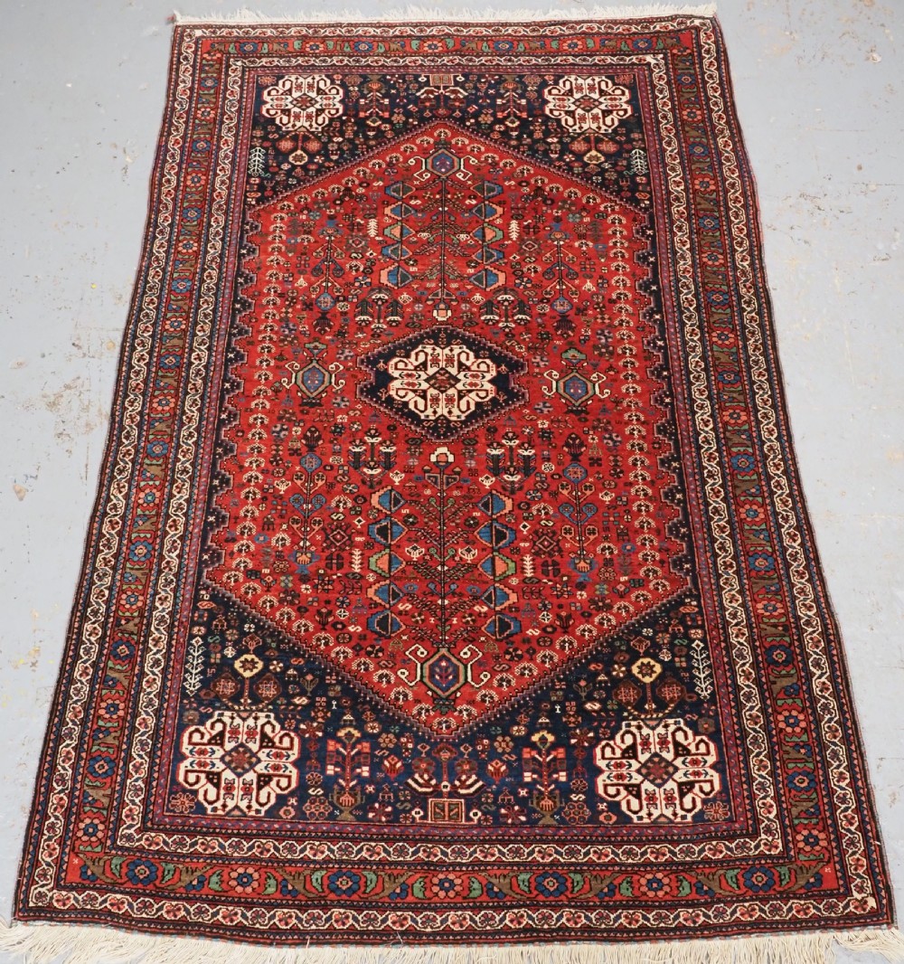 antique abedeh rug with tribal design excellent condition circa 190020
