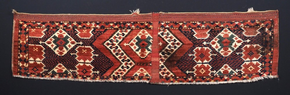 antique ersari beshir turkmen torba with ikat design circa 1880