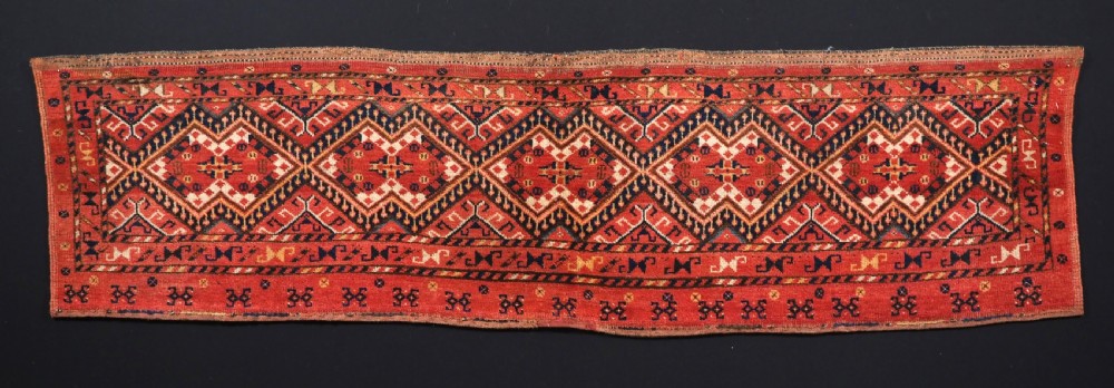 antique ersari beshir turkmen torba with ikat design great condition circa 1890