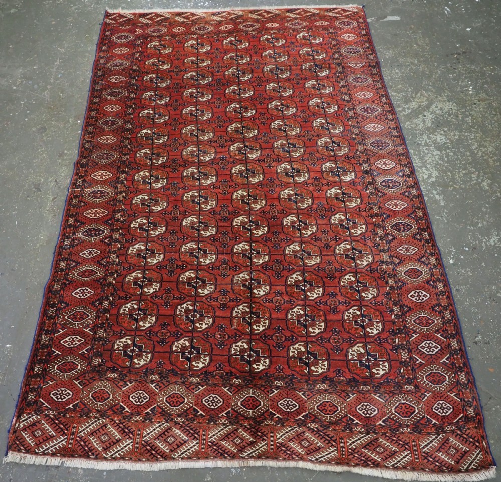 antique tekke turkmen main carpet of small size circa 1900