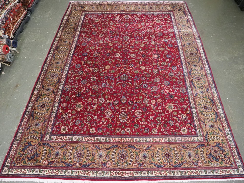 vintage tabriz carpet signed 'javan amirkhis tabriz' excellent large size circa 1930