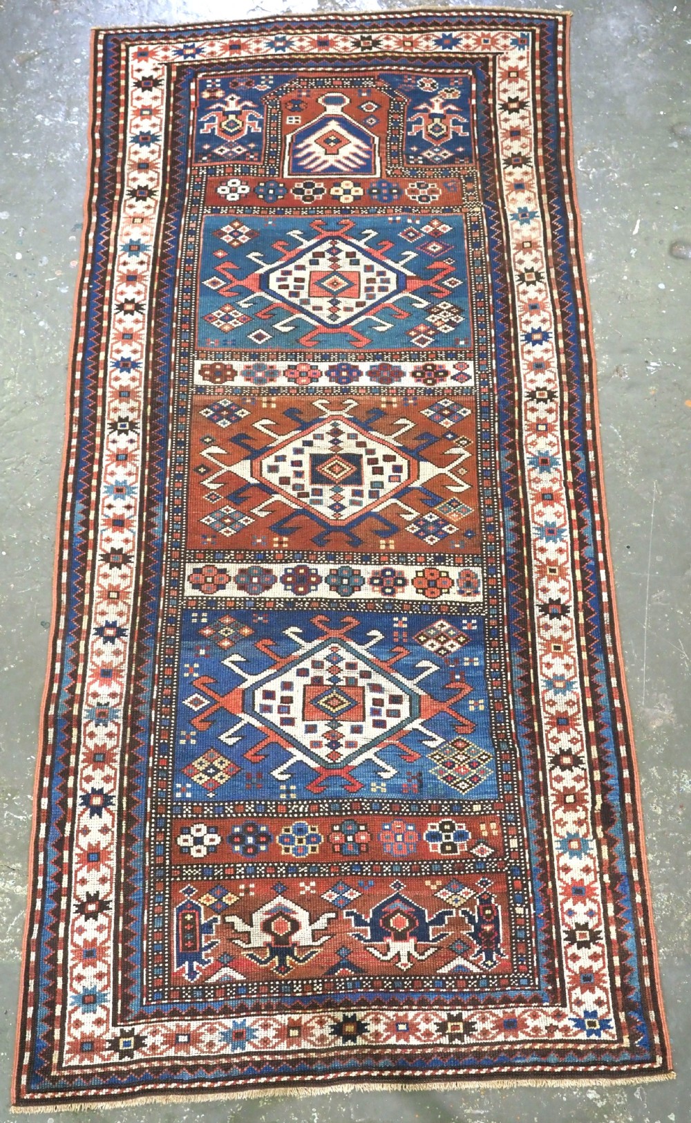 antique caucasian armenian karabagh region prayer altar rug of scarce type circa 1880