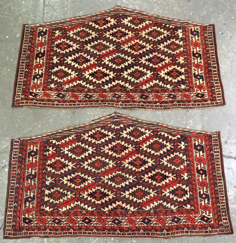 a pair of antique yomut turkmen asmalyk tribal dowry weavings 2nd half 19th cent