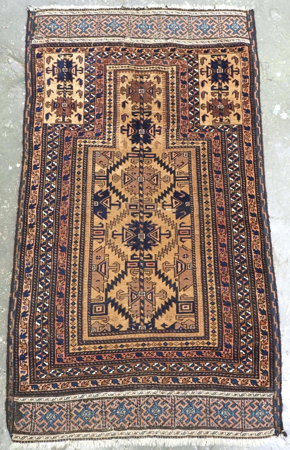 antique camel ground prayer rug by the timuri tribes western afghanistan circa 1880