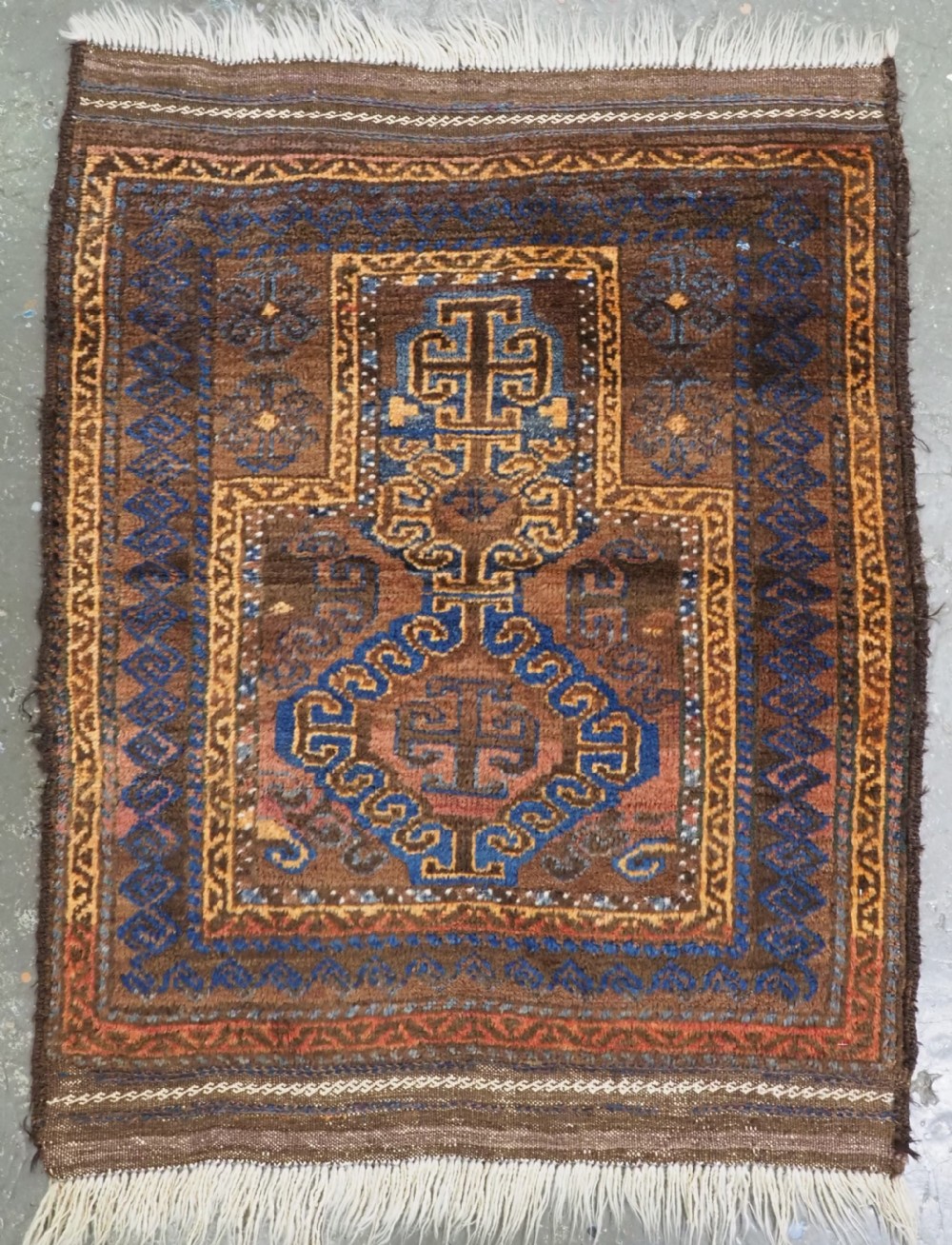 antique afghan prayer rug by the taimani chahar aimaq nomads circa 190020