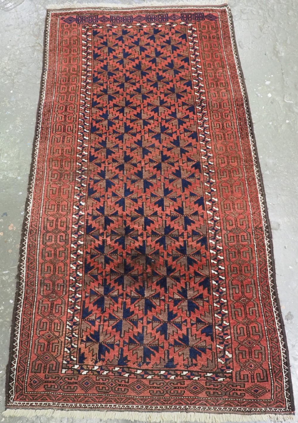 antique khorasan baluch rug willow leaf design circa 190020