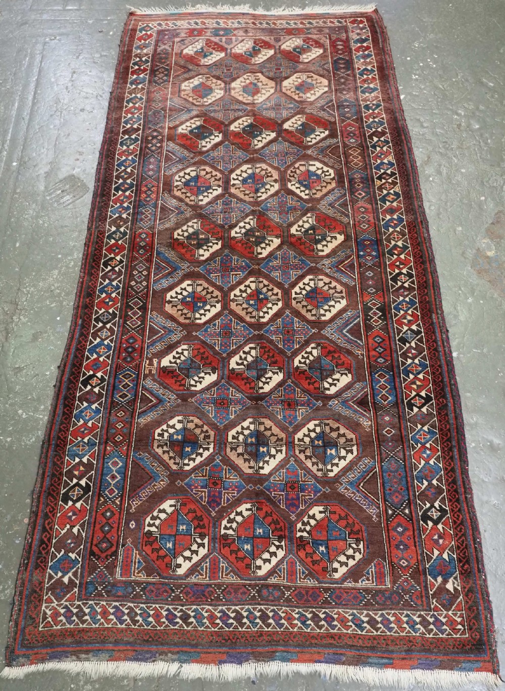 antique mahdad khani baluch rug of large size circa 1900