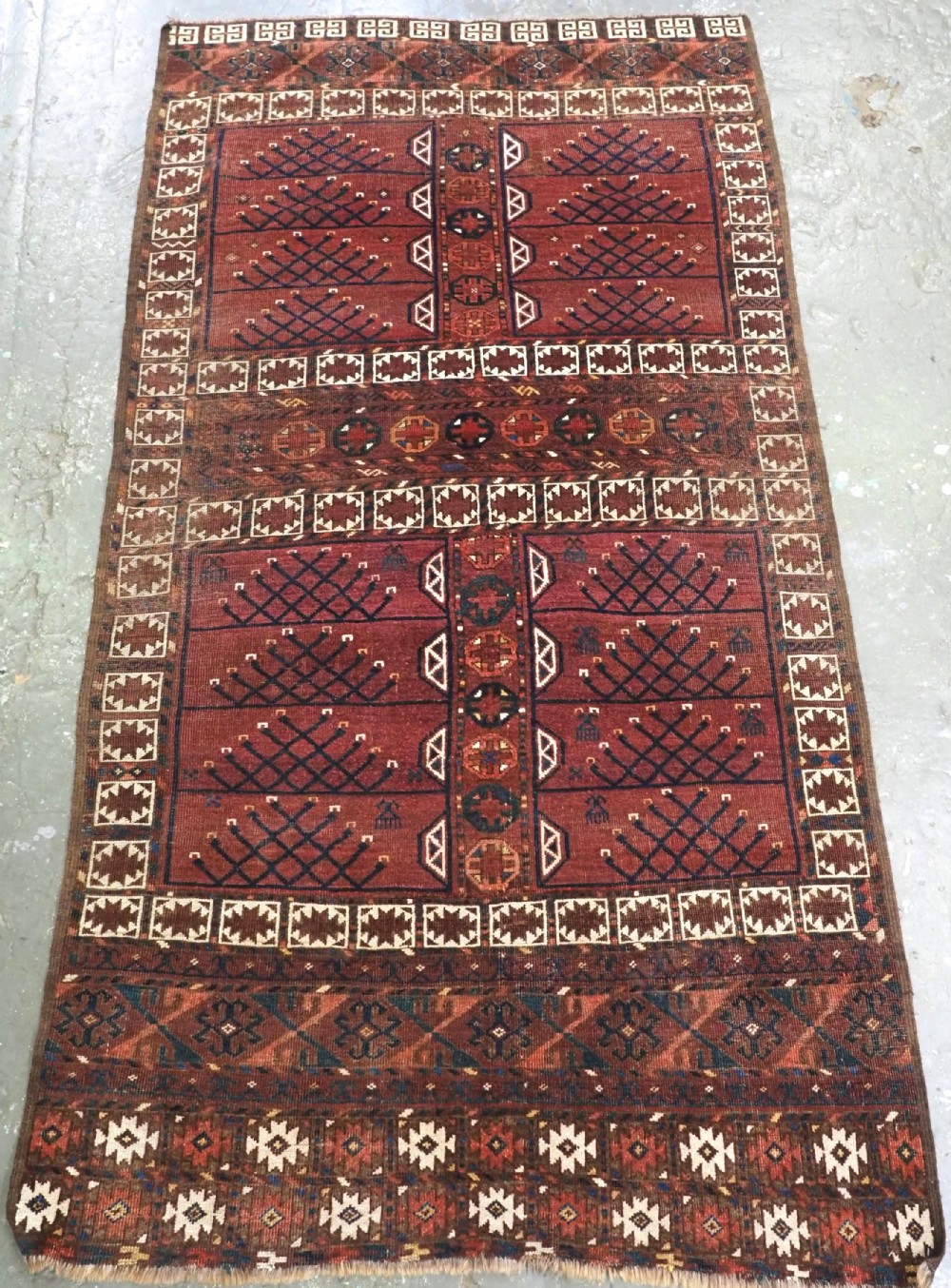 antique ersari turkmen ensi rug excellent colours circa 1870 or earlier