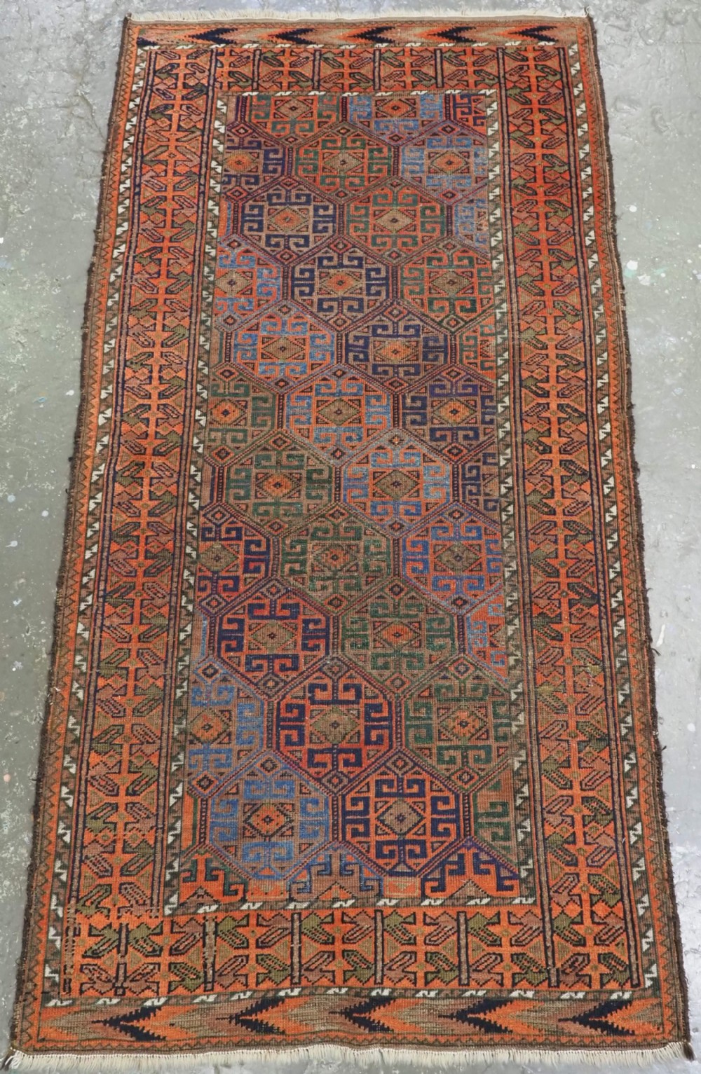 antique bahluli baluch or timuri rug western afghanistan colourful small rug circa 1880