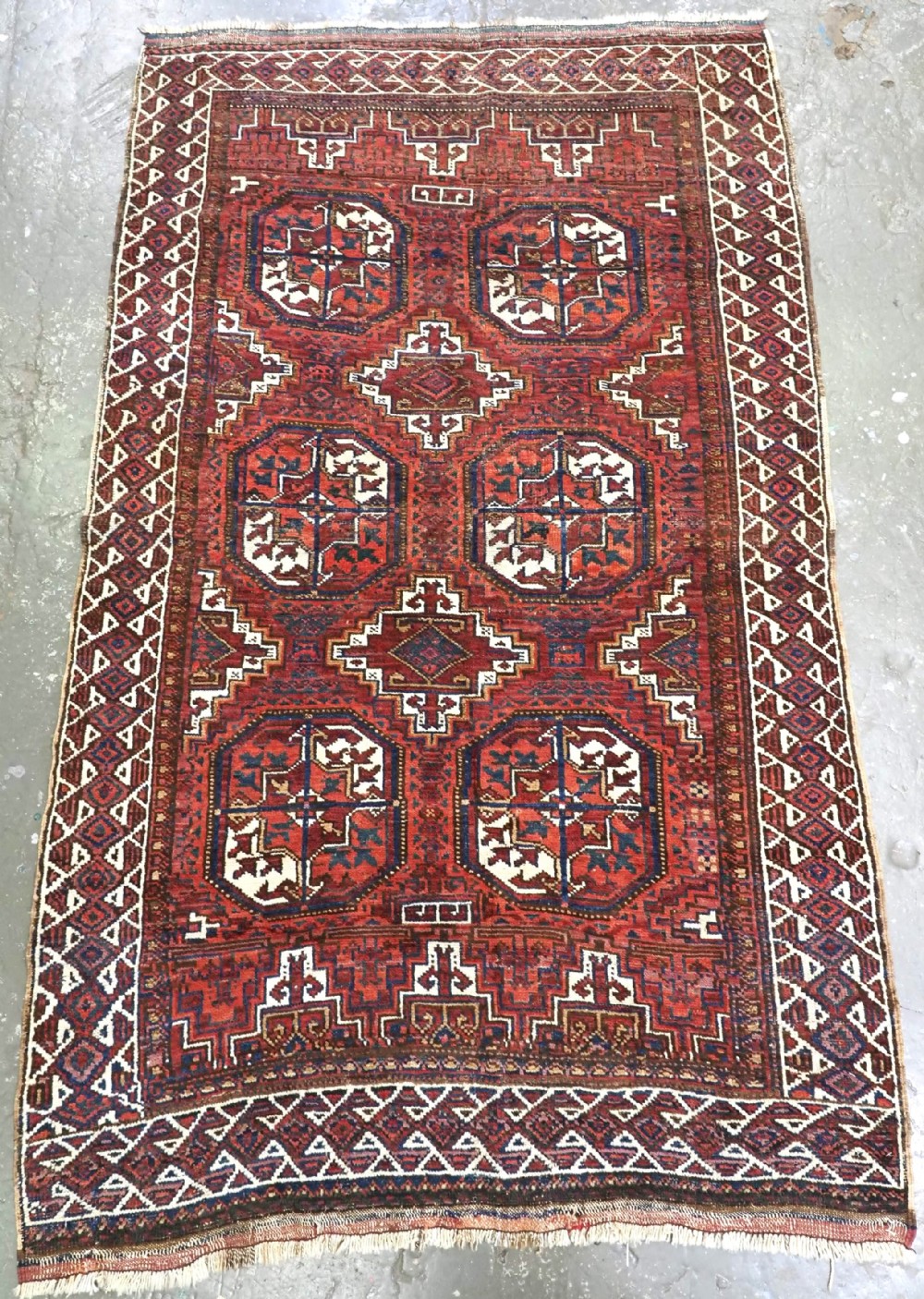 antique rug by the quchan kurds baluch salar khani design circa 1900