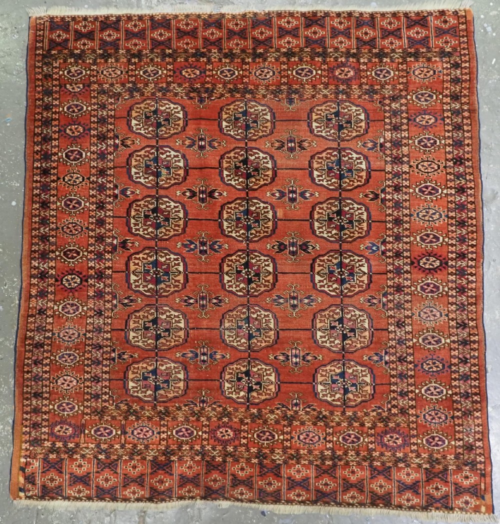 antique tekke turkmen dowry rug fine weave and soft colour circa 1900