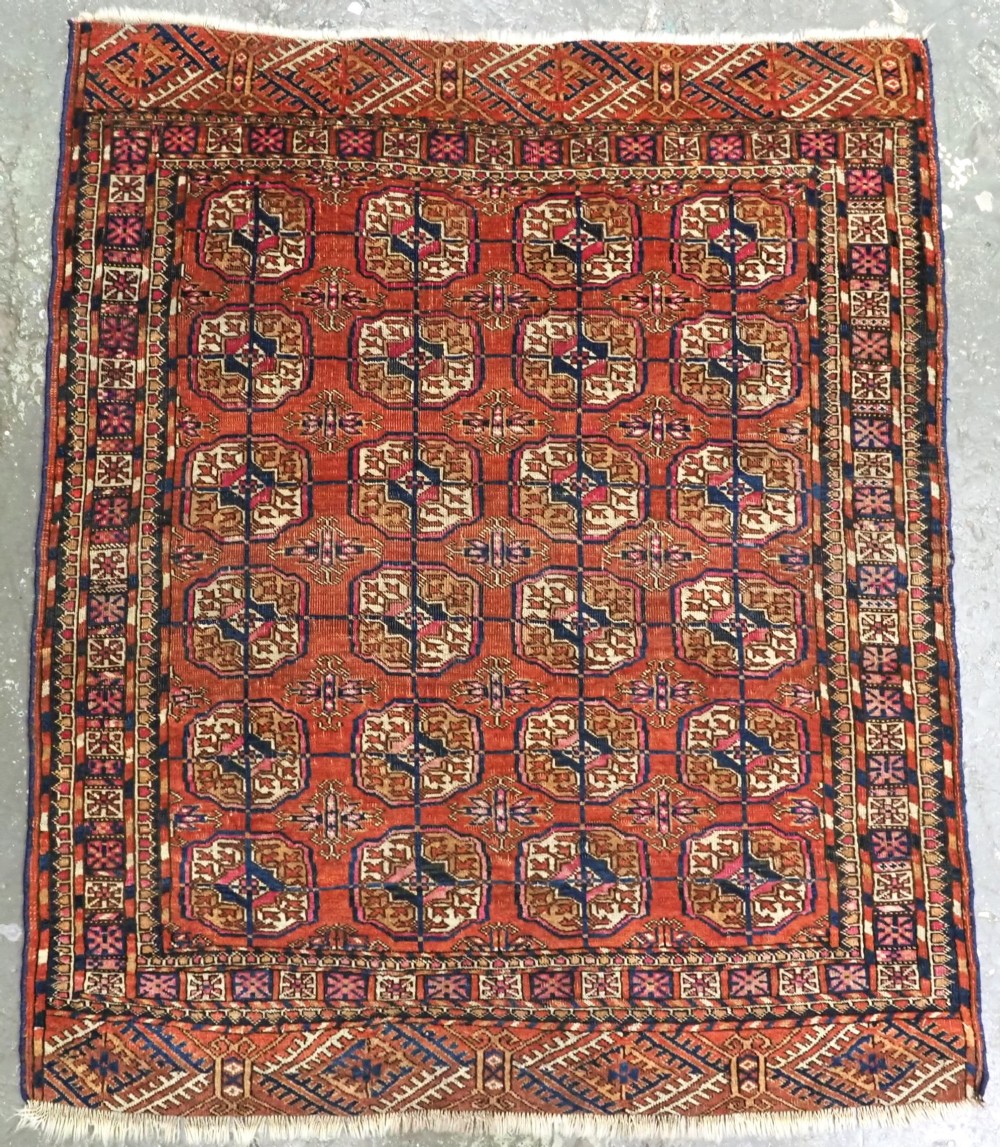 antique tekke turkmen dowry rug traditional tekke gul design circa 1900