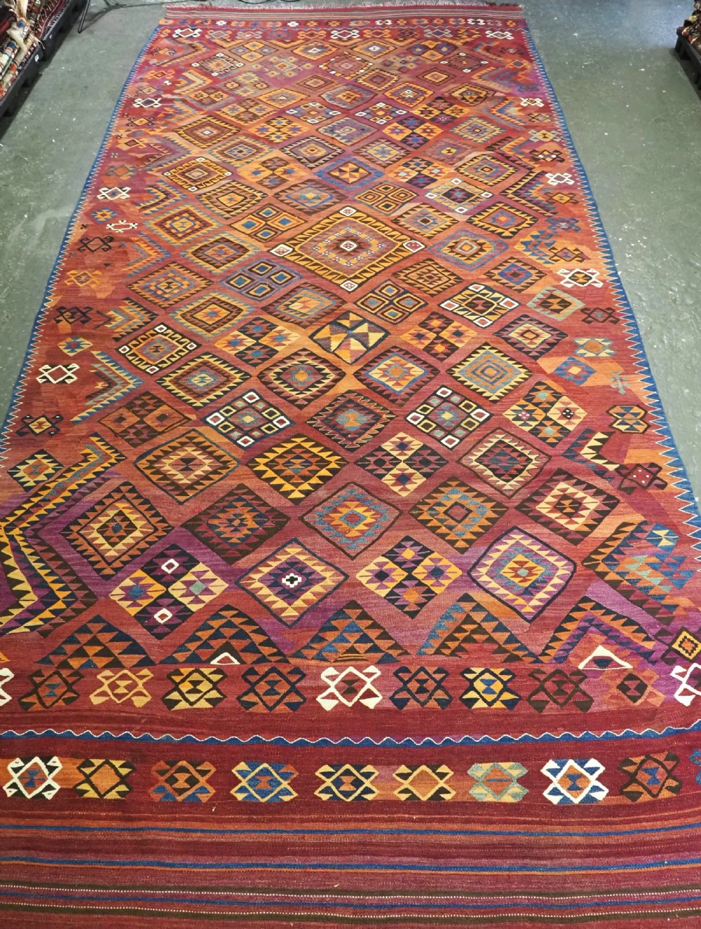 old arghan uzbek maimana kilim of very large size circa 1950