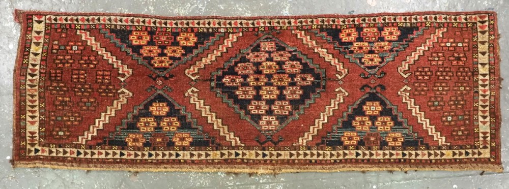 antique ersari turkmen torba with scarce ertmen gul design circa 1870