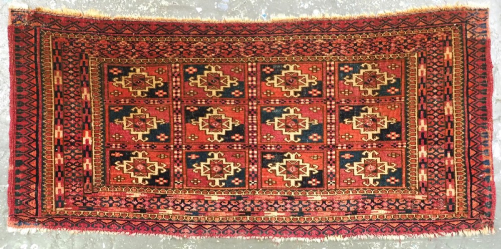 antique tekke turkmen mafrash face 'aina gul' design circa 1870 or earlier