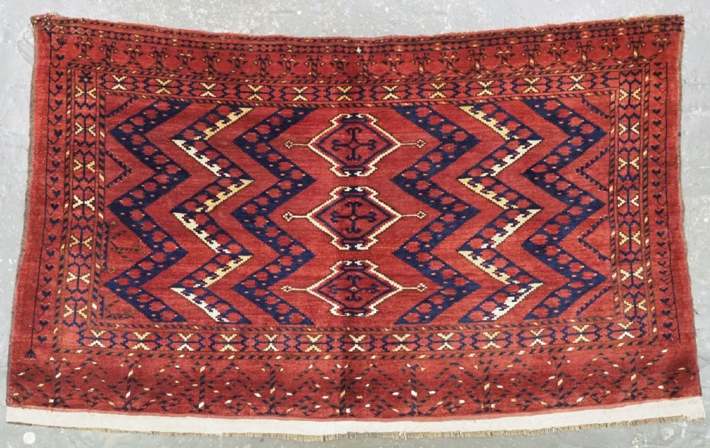 antique ersari beshir turkmen chuval face with ikat design circa 1880