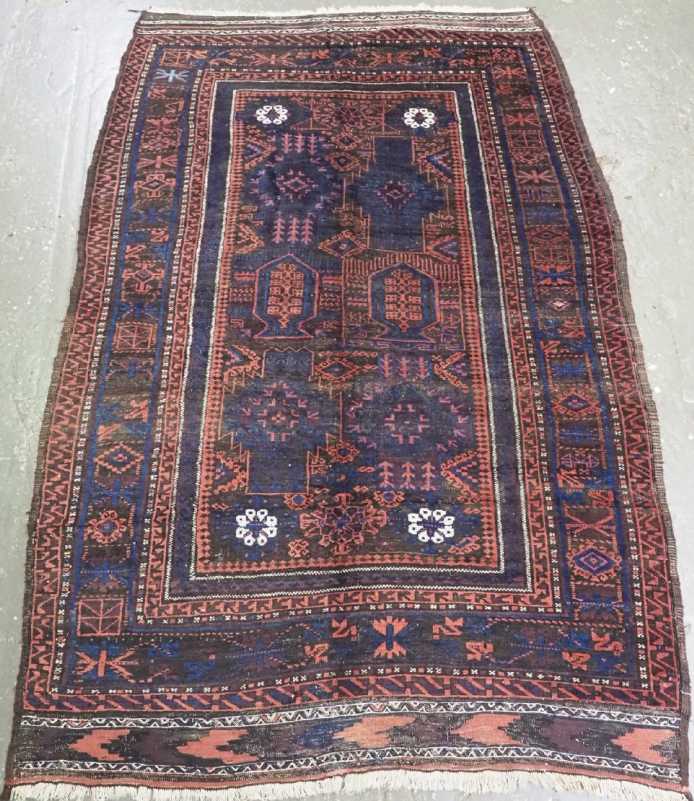 antique timuri or baluch main carpet of classic design 1880 or earlier