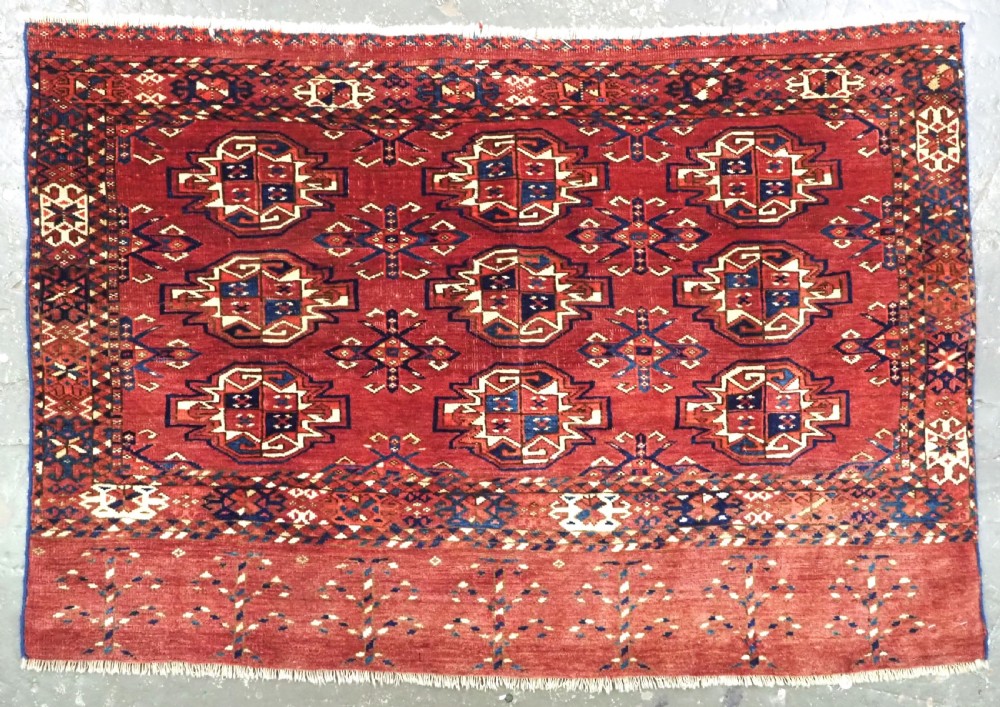 antique ersari turkmen 9 gul chuval face circa 1880
