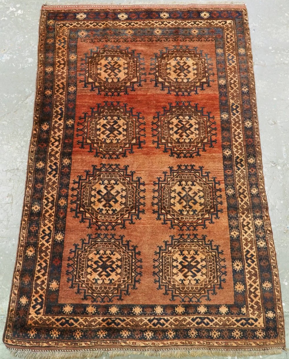 antique afghan ersari rug wonderful warm colours circa 1900