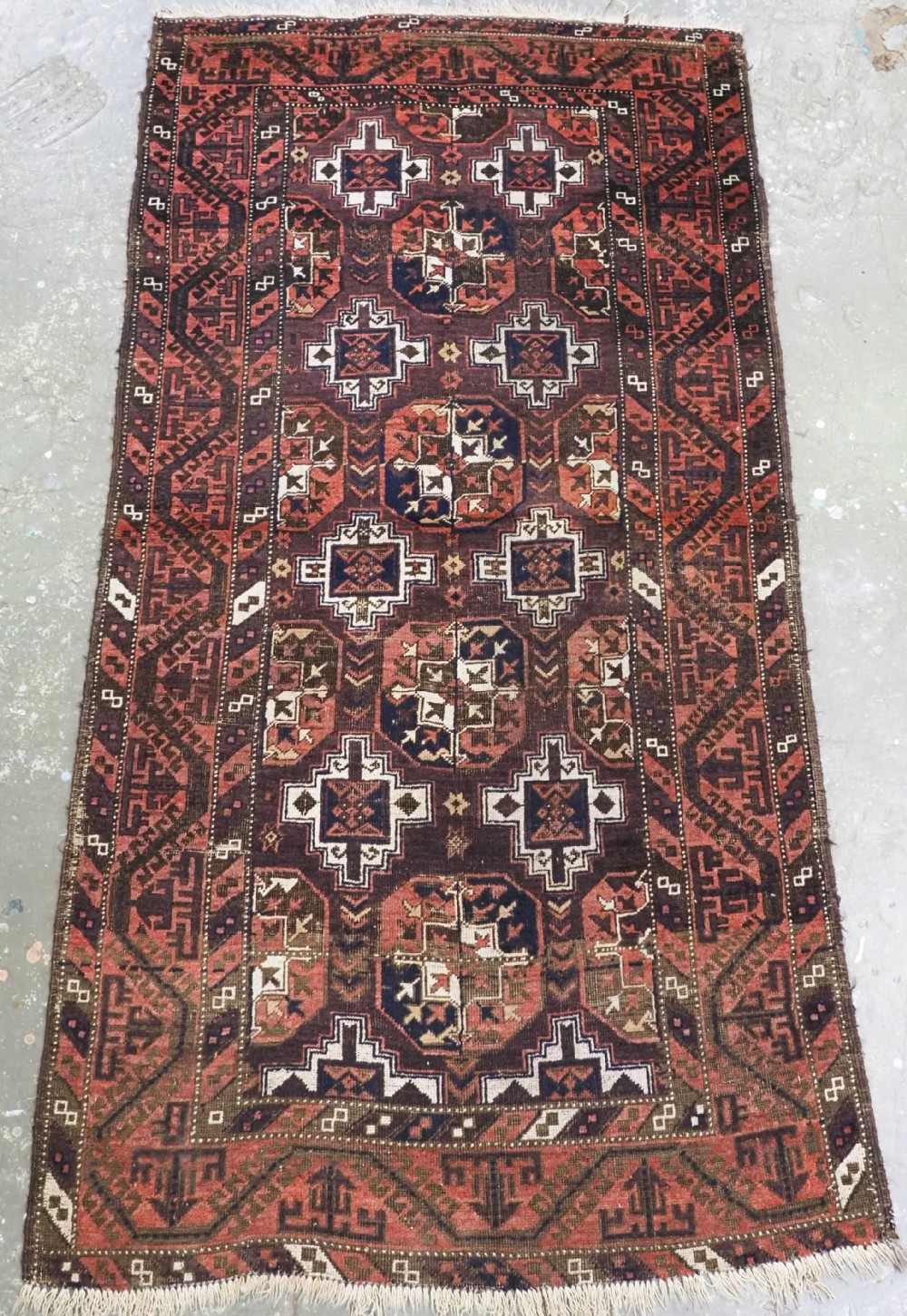 antique mahdad khani baluch rug good early example circa 1890