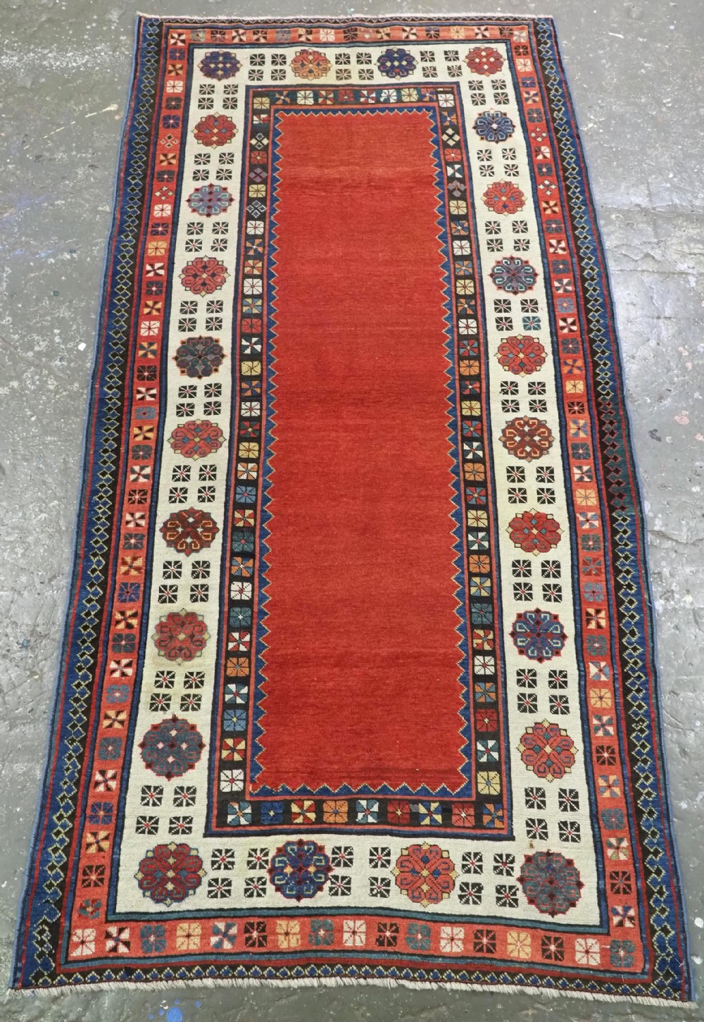 antique caucasian talish long rug outstanding red field circa 1870