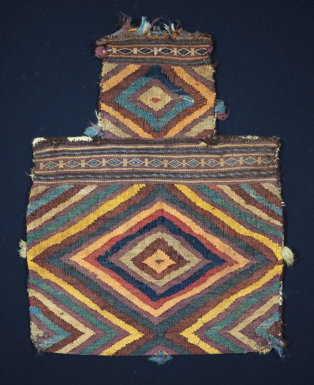 antique salt bag namakdan by the uzbek tartar nomads circa 1900