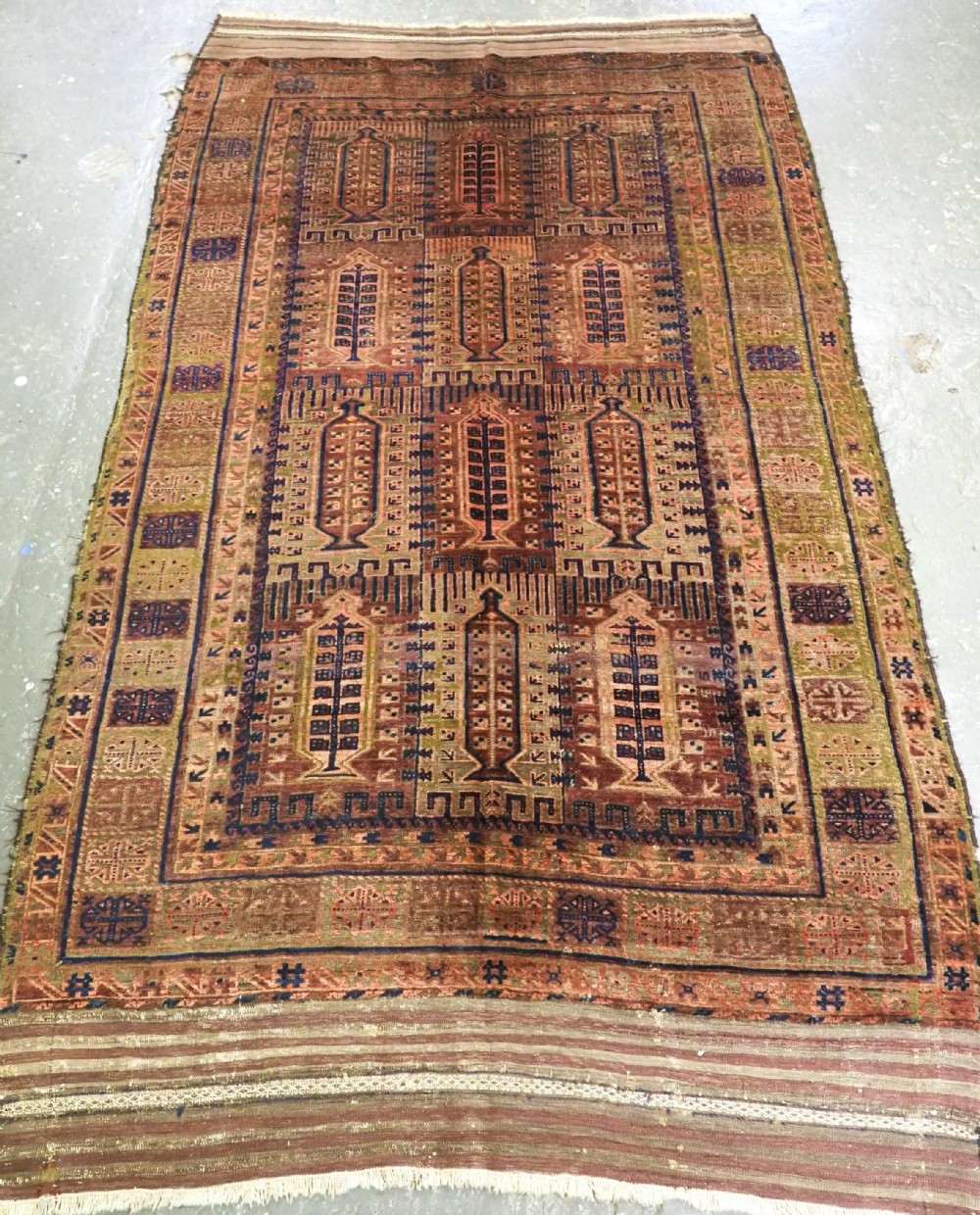 antique timuri baluch main carpet classic design circa 1880