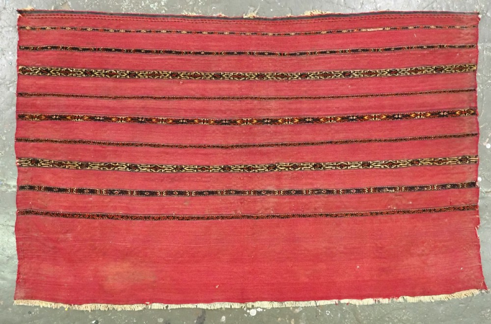 antique tekke turkmen 'kizil' chuval face very fine weave circa 1880