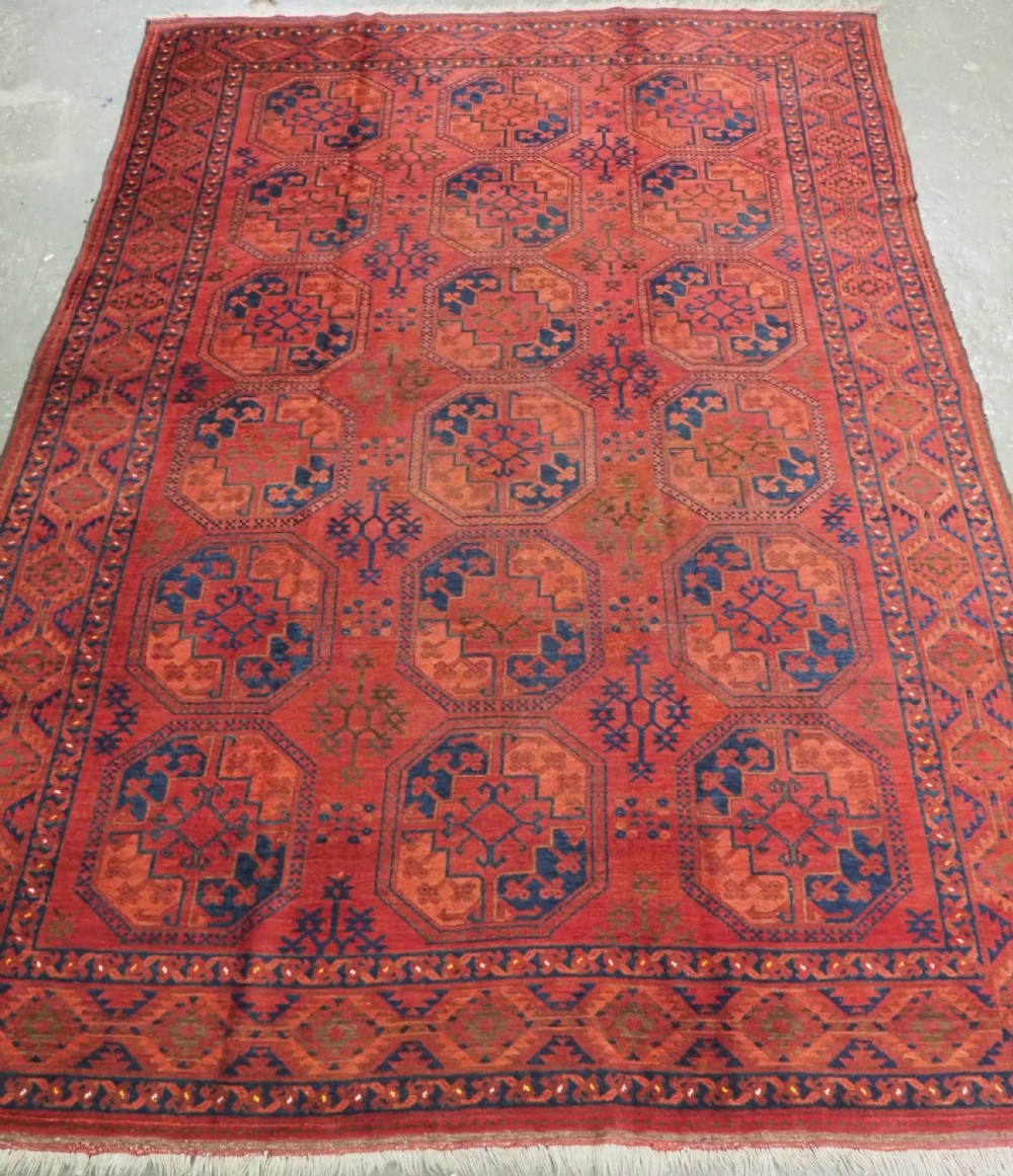 antique ersari turkmen main carpet of classic tribal design circa 1890