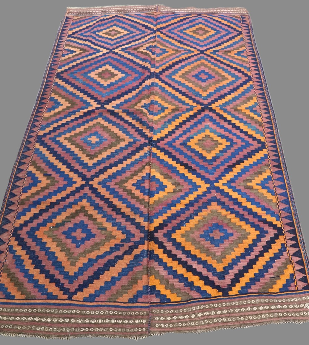 antique afghan baluch kilim woven in 2 parts circa 190020