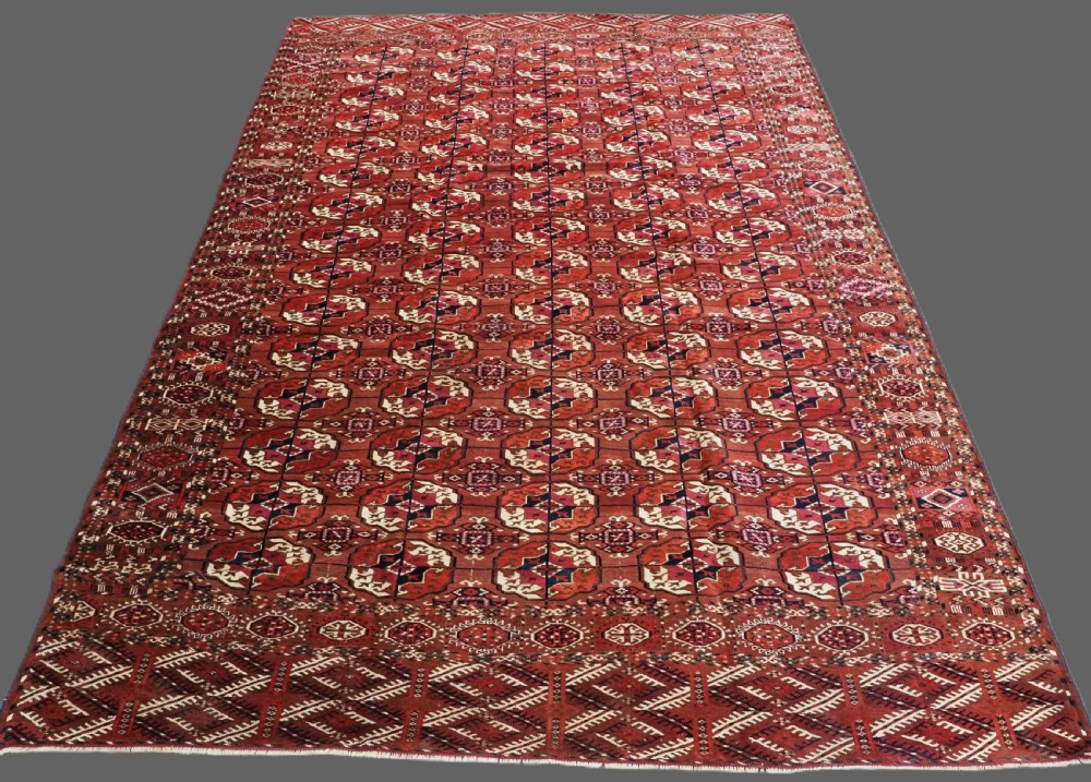 antique tekke turkmen main carpet excellent condition with good colour circa 1880