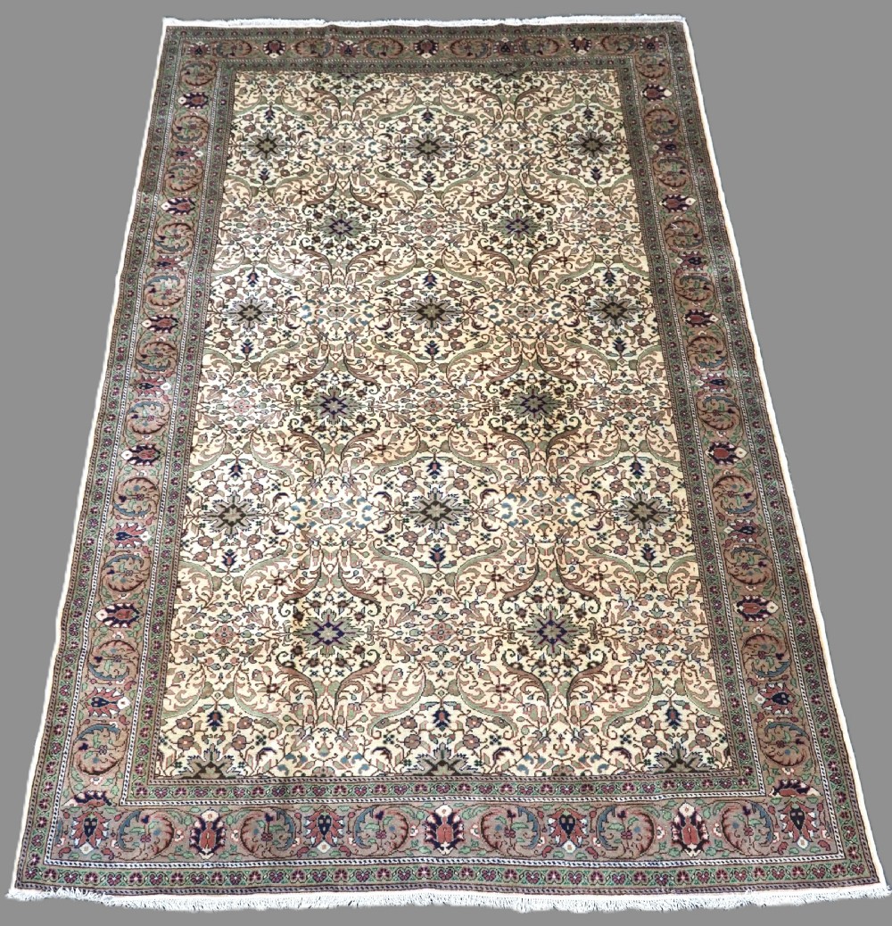 old turkish kayseri carpet all over floral design on an ivory ground circa 1930