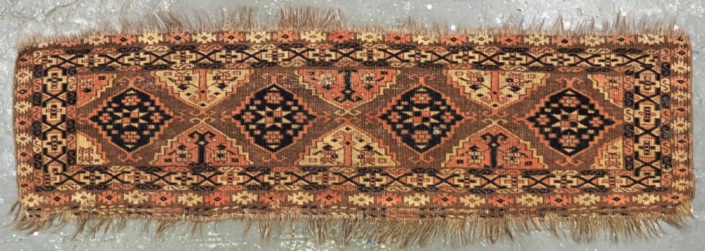 antique chodor turkmen torba face with ertmen gul design circa 1870