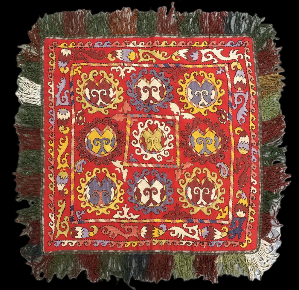 antique uzbek lakai tribe ilgich dowry embroidery for wall hanging circa 1900
