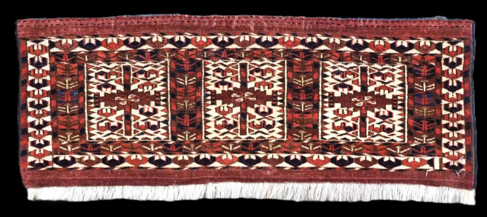 antique tekke turkmen kap mafrash with 3 panel tree design mid 19th century